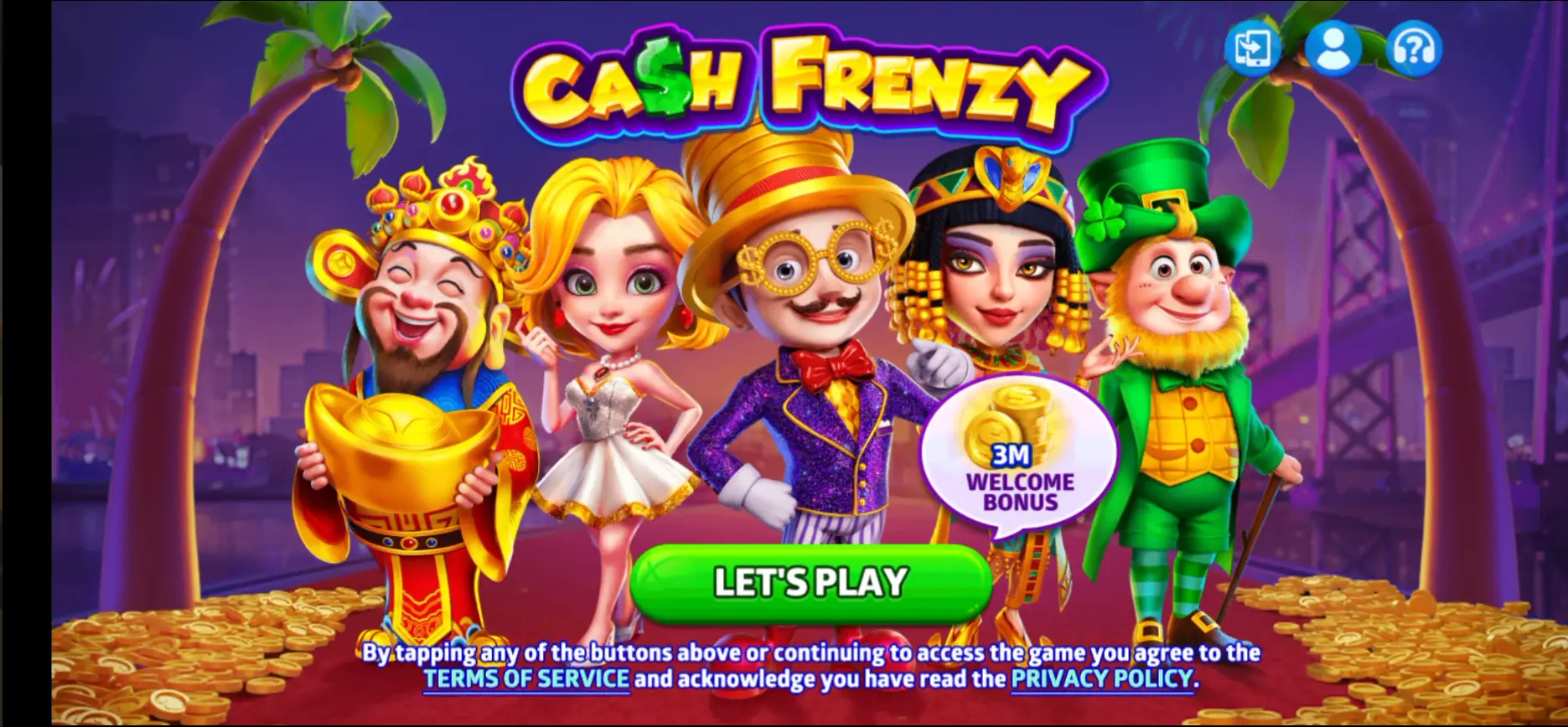 Cash Frenzy 777 Start Game Screen