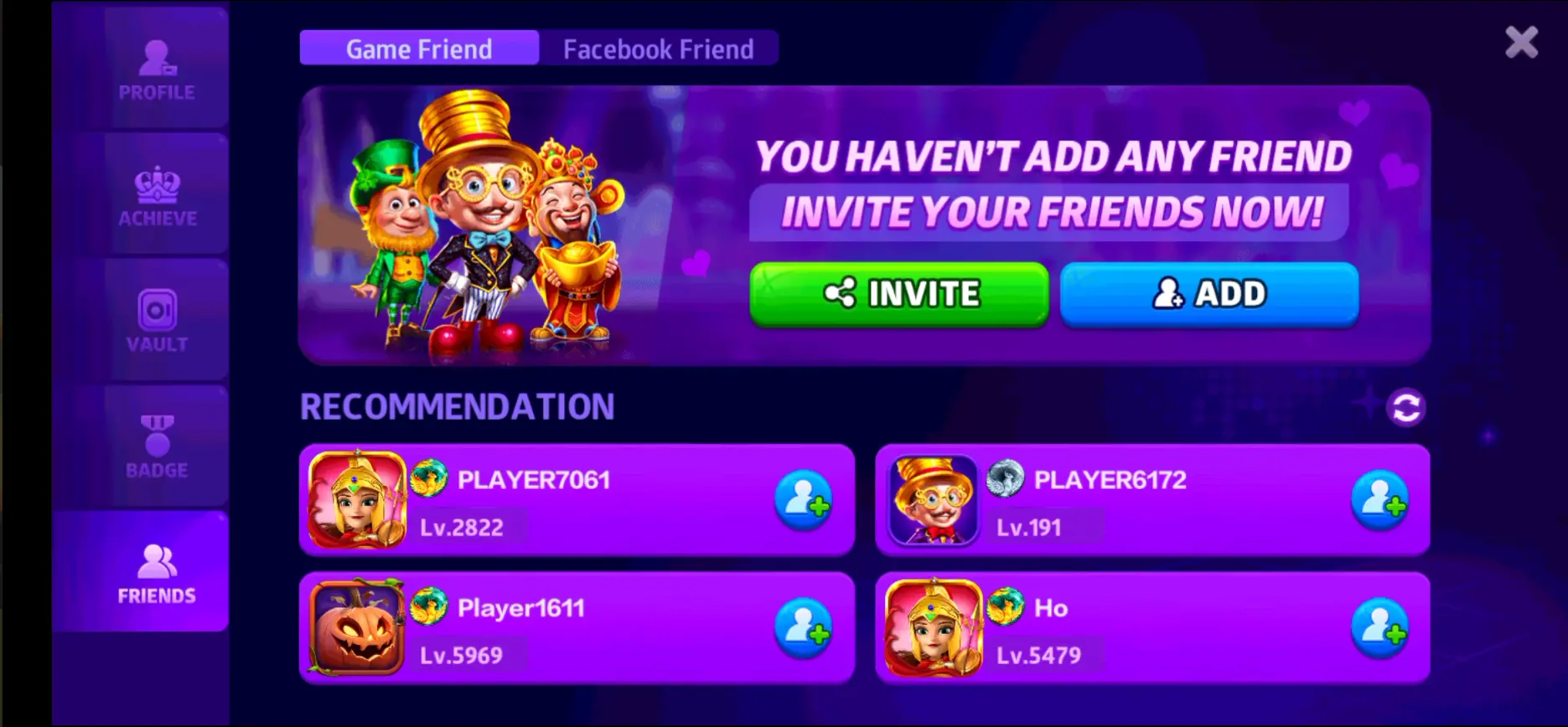 Adding and Inviting Friends